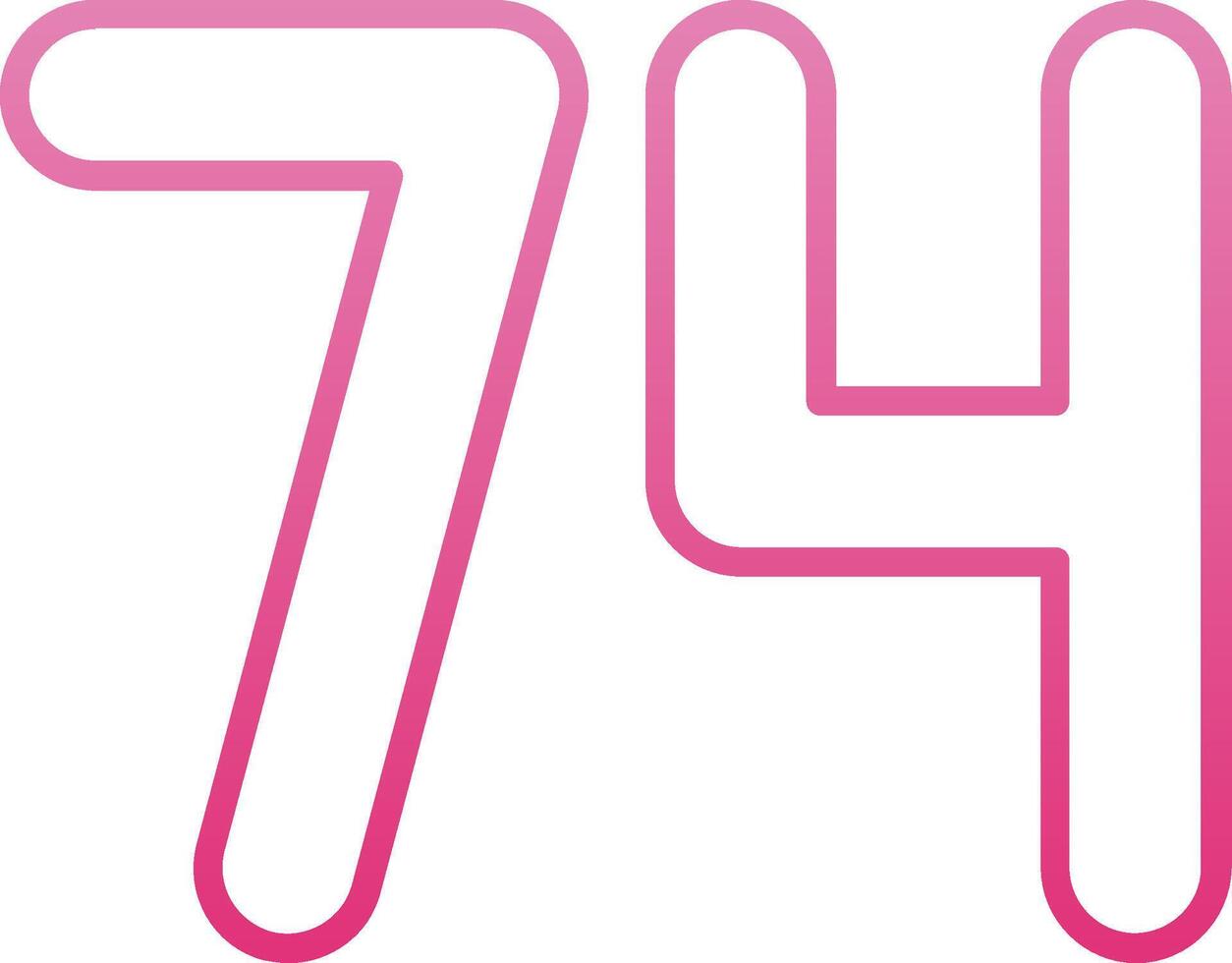 Seventy four Line Gradient Icon vector