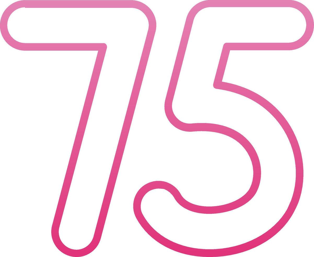 Seventy five Line Gradient Icon vector