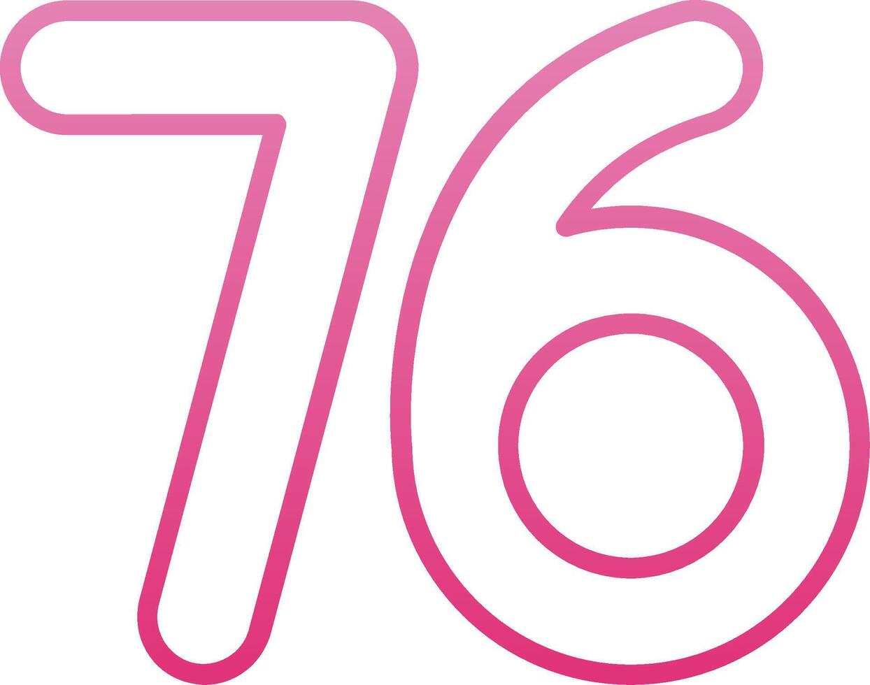 Seventy six Line Gradient Icon vector