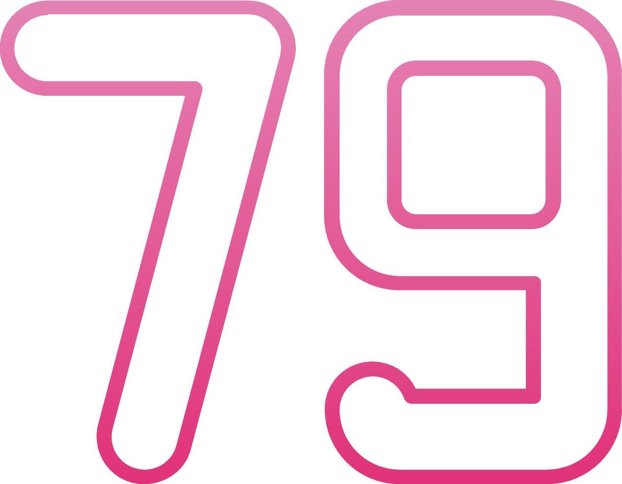 Seventy nine Line Gradient Icon vector
