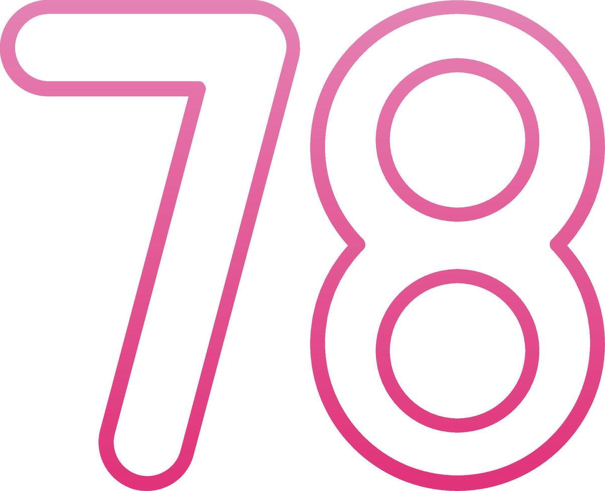 Seventy eight Line Gradient Icon vector