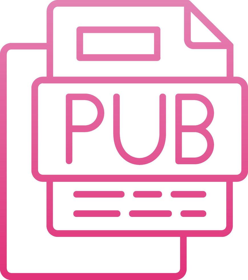 PUB File Line Gradient Icon vector