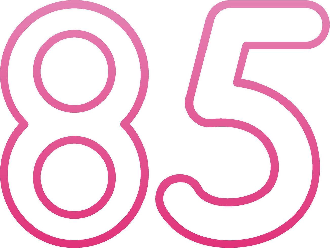 Eighty five Line Gradient Icon vector