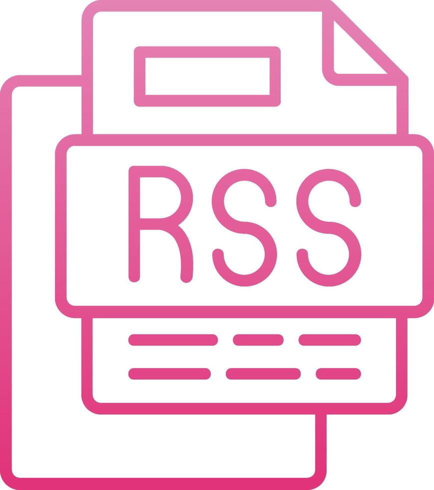 Rss File Line Gradient Icon vector
