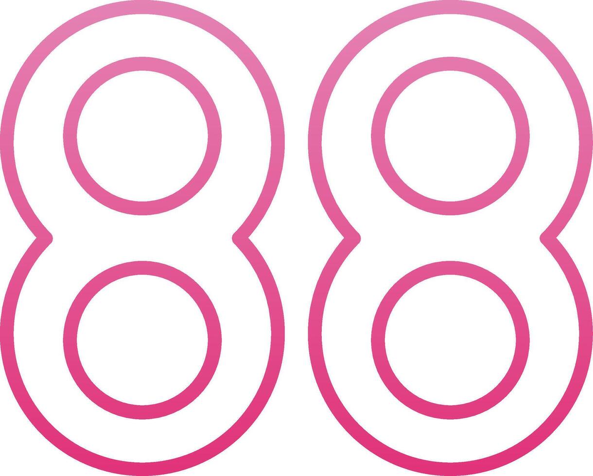 Eighty eight Line Gradient Icon vector