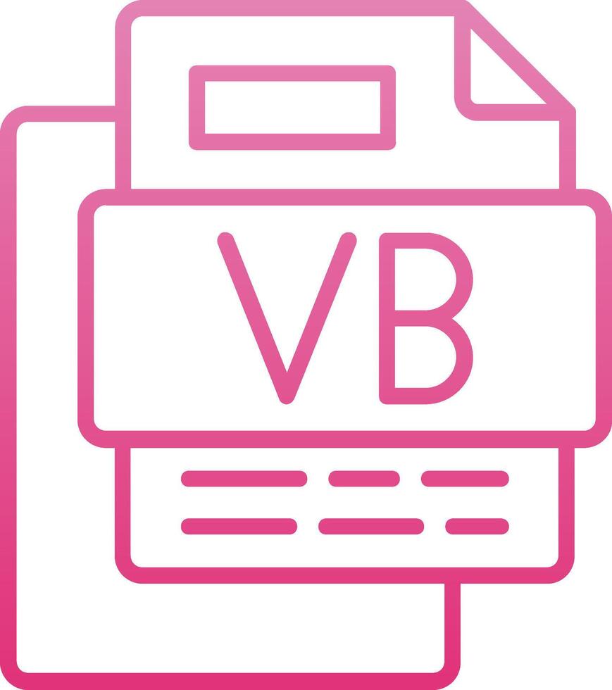 VB File Line Gradient Icon vector
