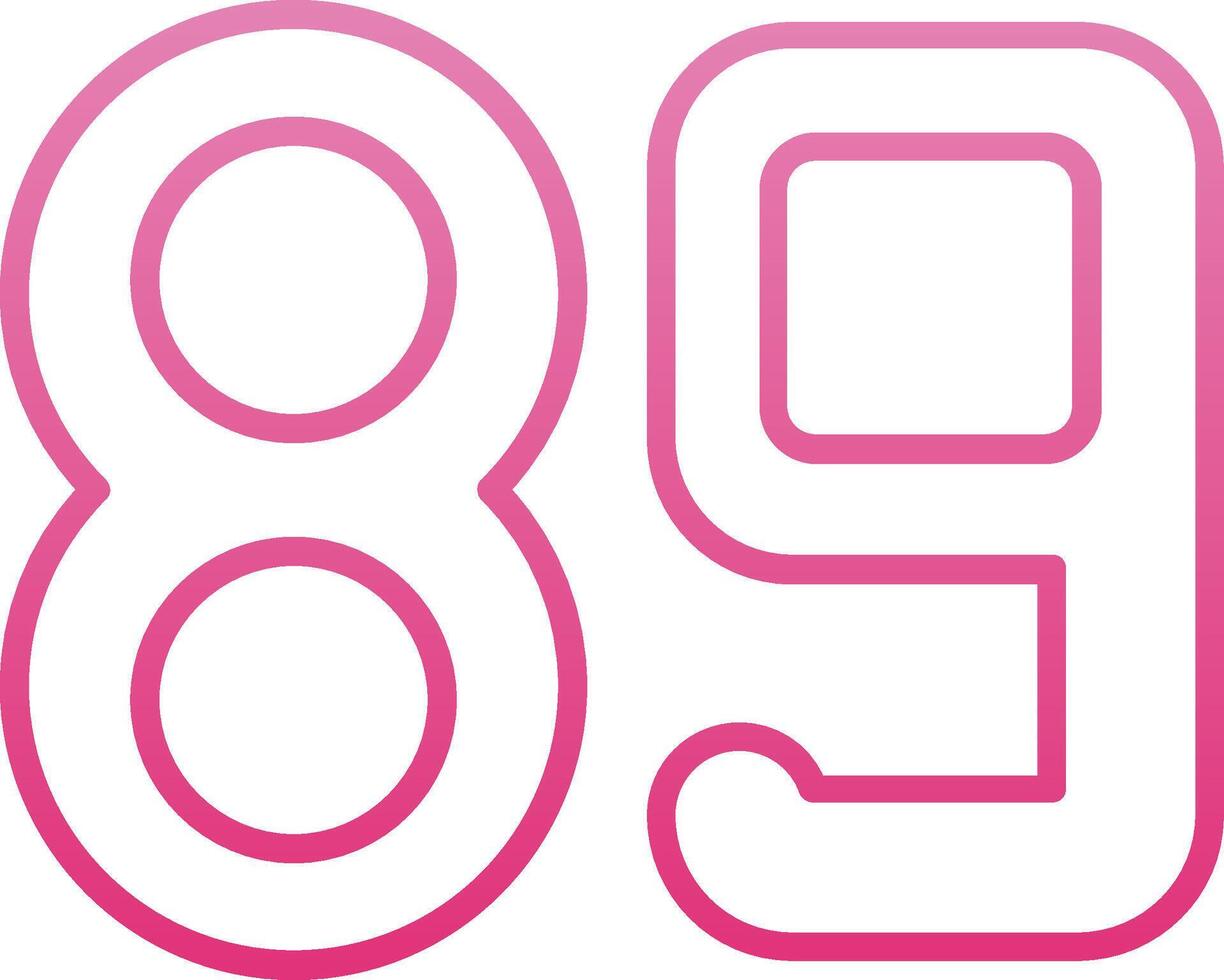 Eighty nine Line Gradient Icon vector