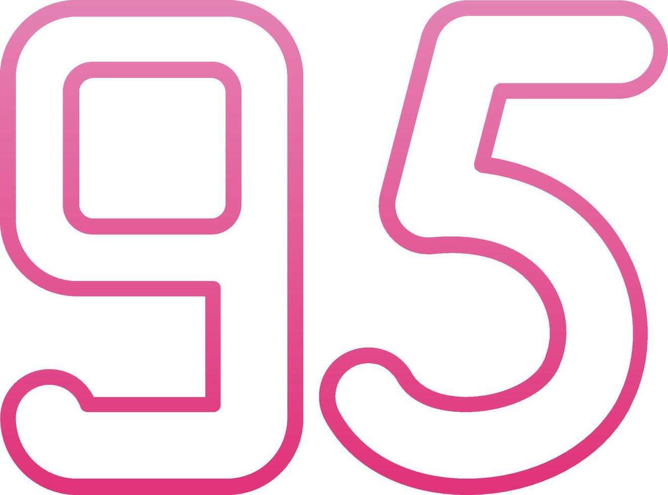 Ninety five Line Gradient Icon vector