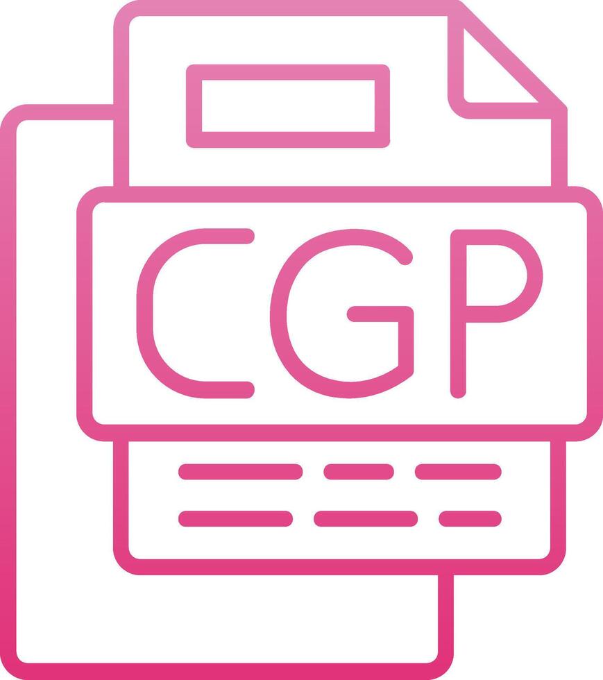 CGI File Line Gradient Icon vector