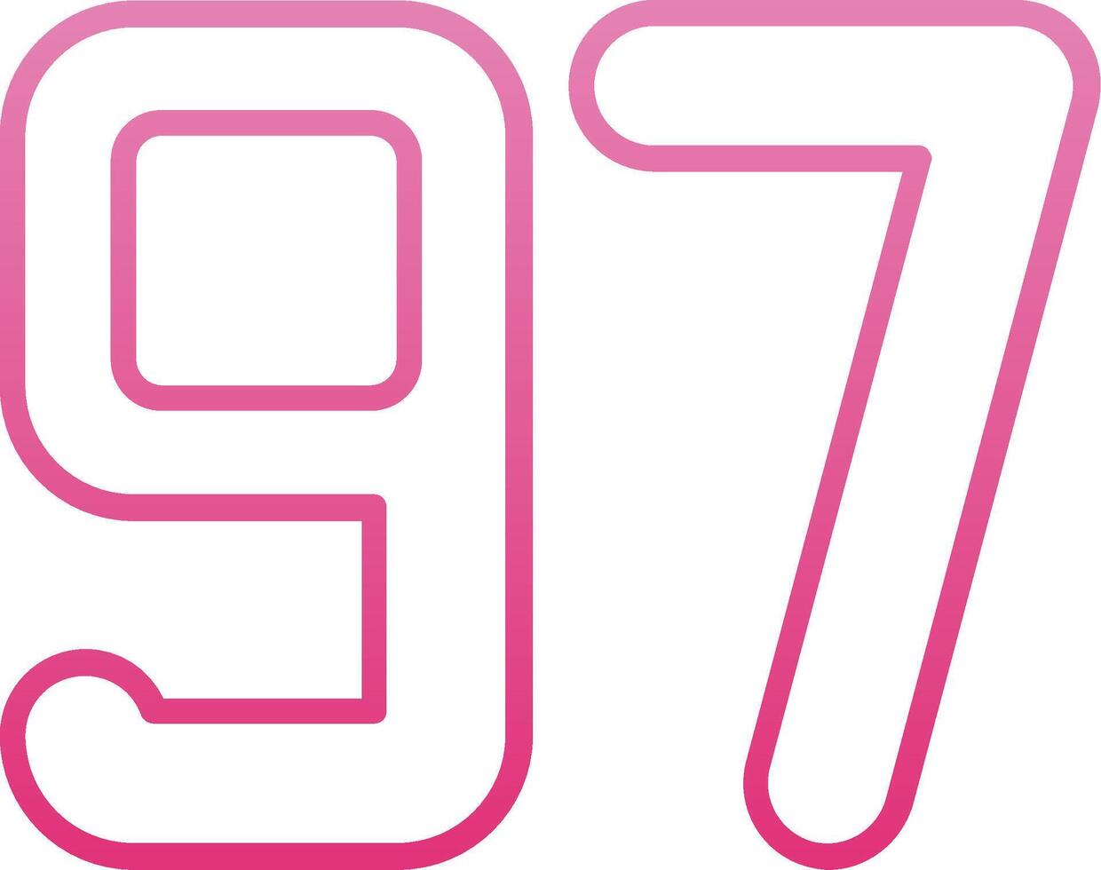 Ninety seven Line Gradient Icon vector