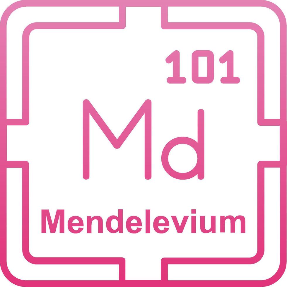 Mendelevium Line Gradient Icon vector