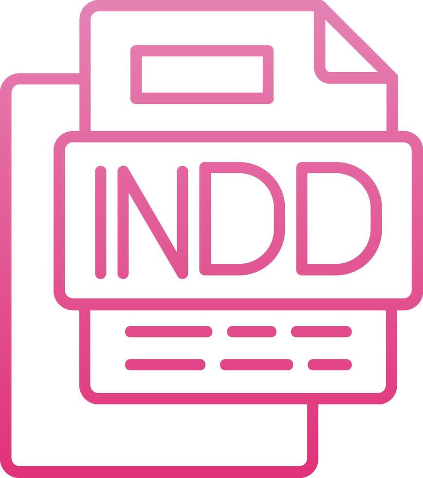 Indd File Line Gradient Icon vector