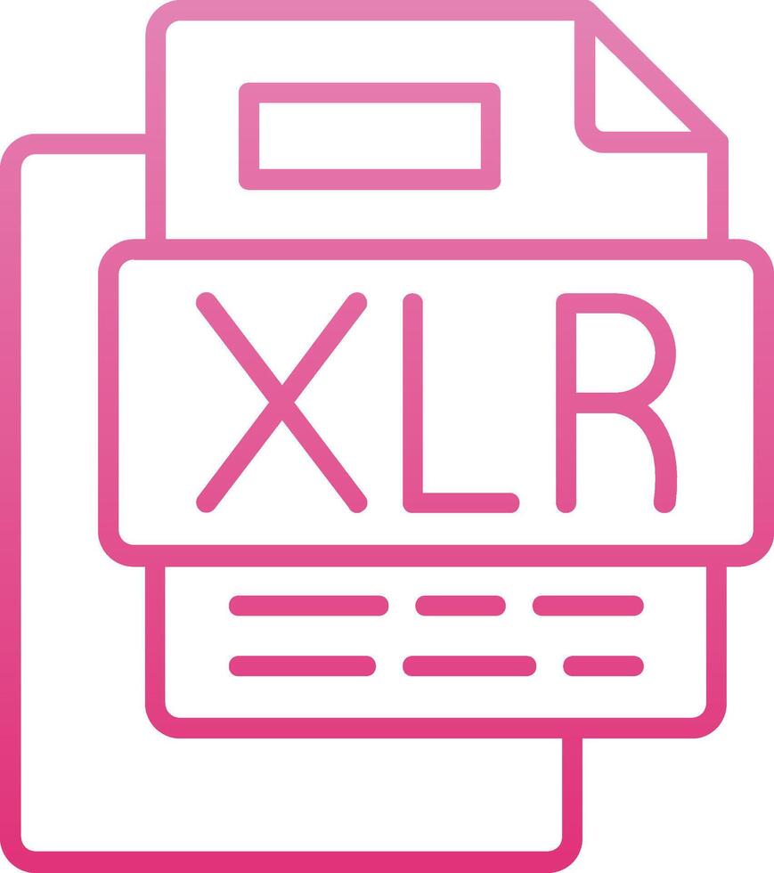 XLR File Line Gradient Icon vector