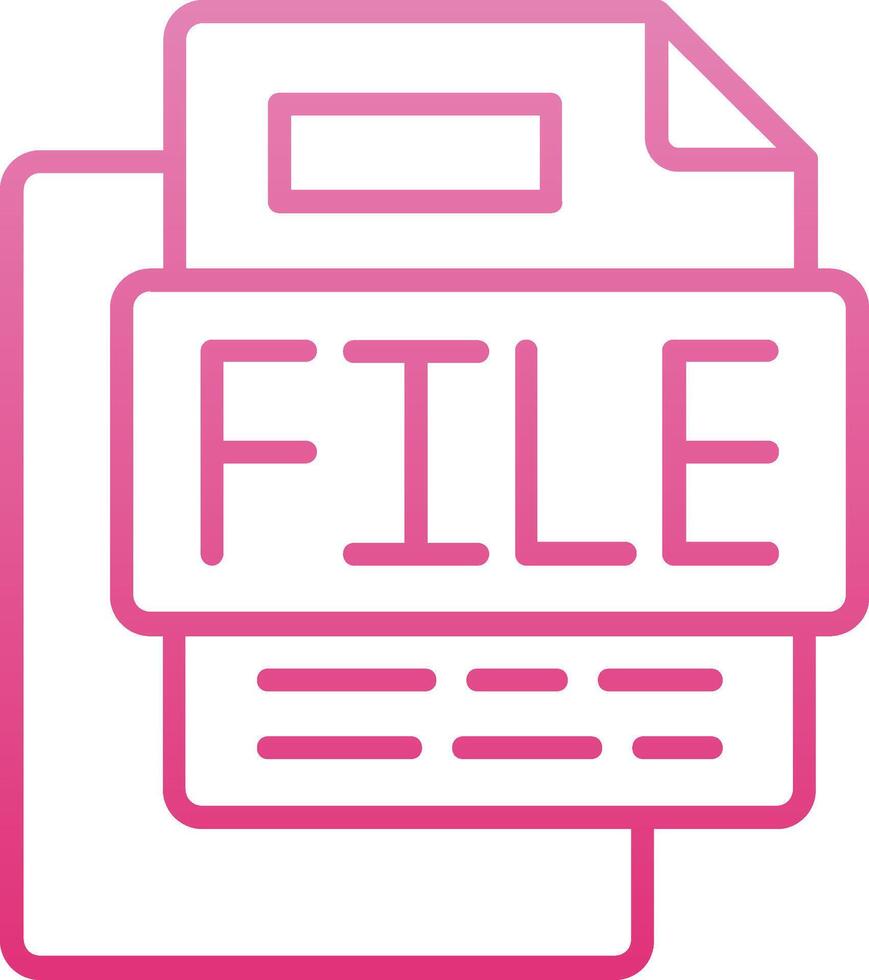 File Line Gradient Icon vector