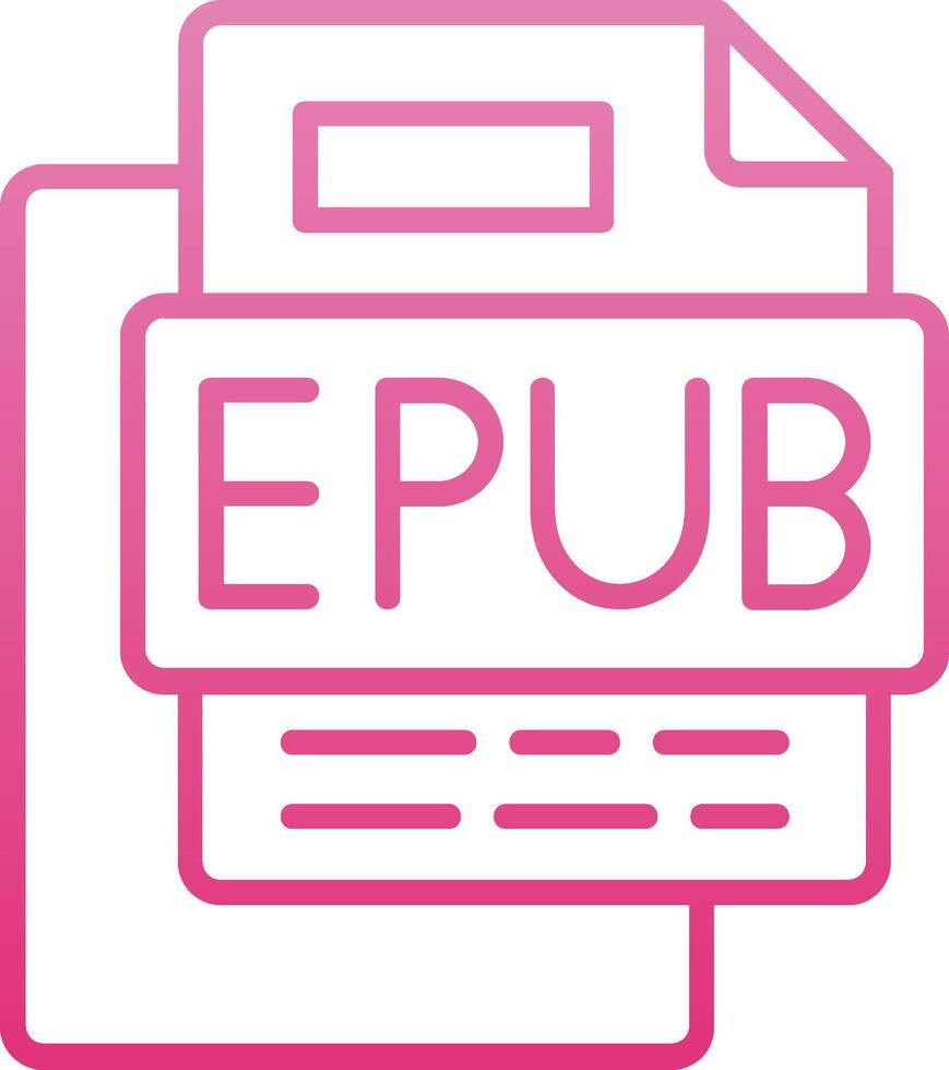 Epub File Line Gradient Icon vector