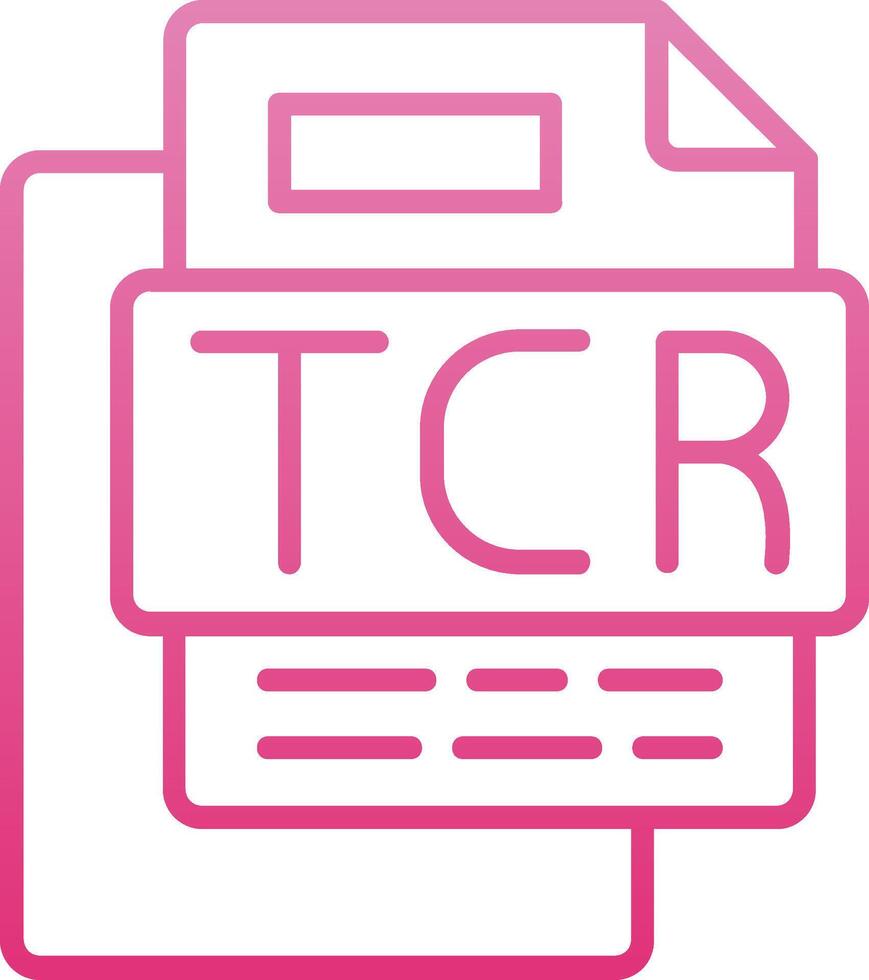 Tcr File Line Gradient Icon vector