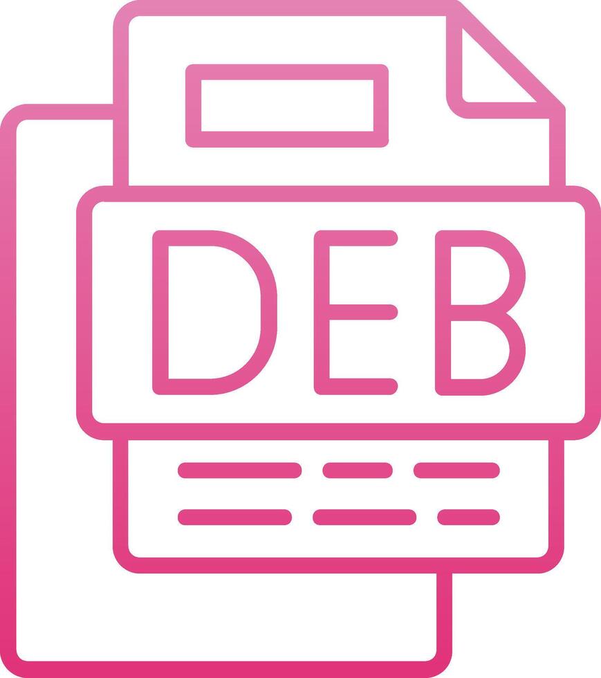 Deb File Line Gradient Icon vector