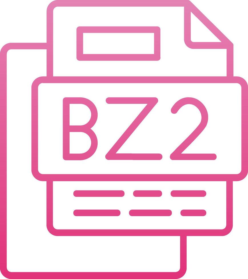 Bz2 File Line Gradient Icon vector