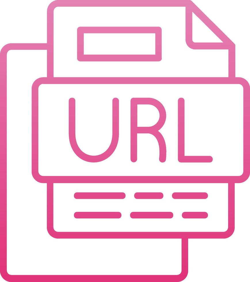 Url File Line Gradient Icon vector