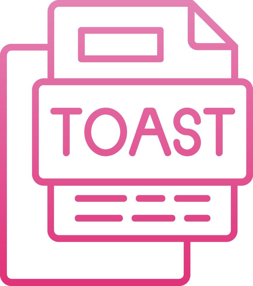 Toast File Line Gradient Icon vector