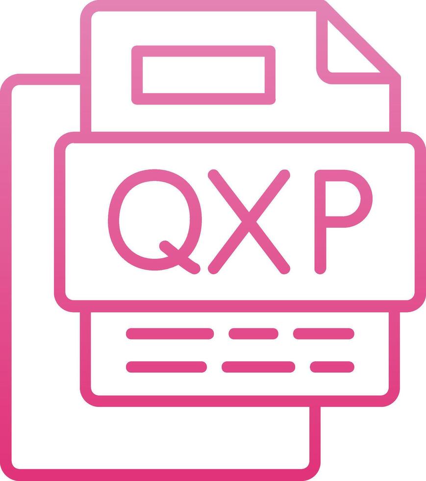 Qxp File Line Gradient Icon vector
