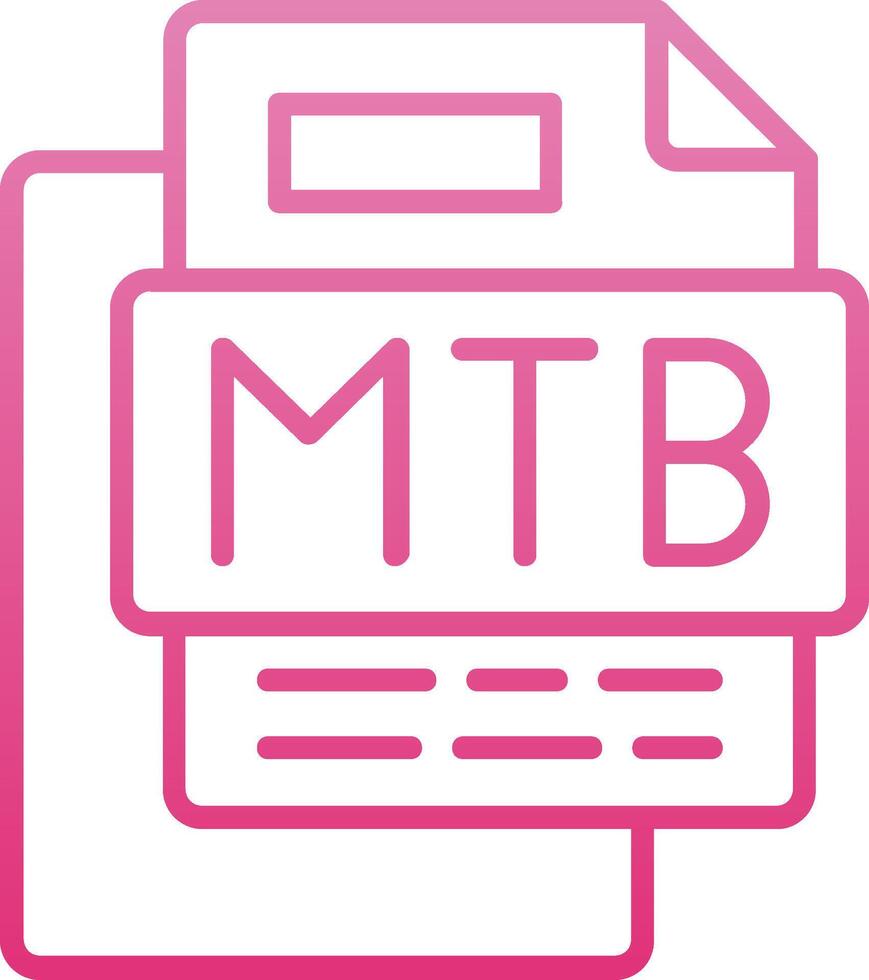 Mtb File Line Gradient Icon vector