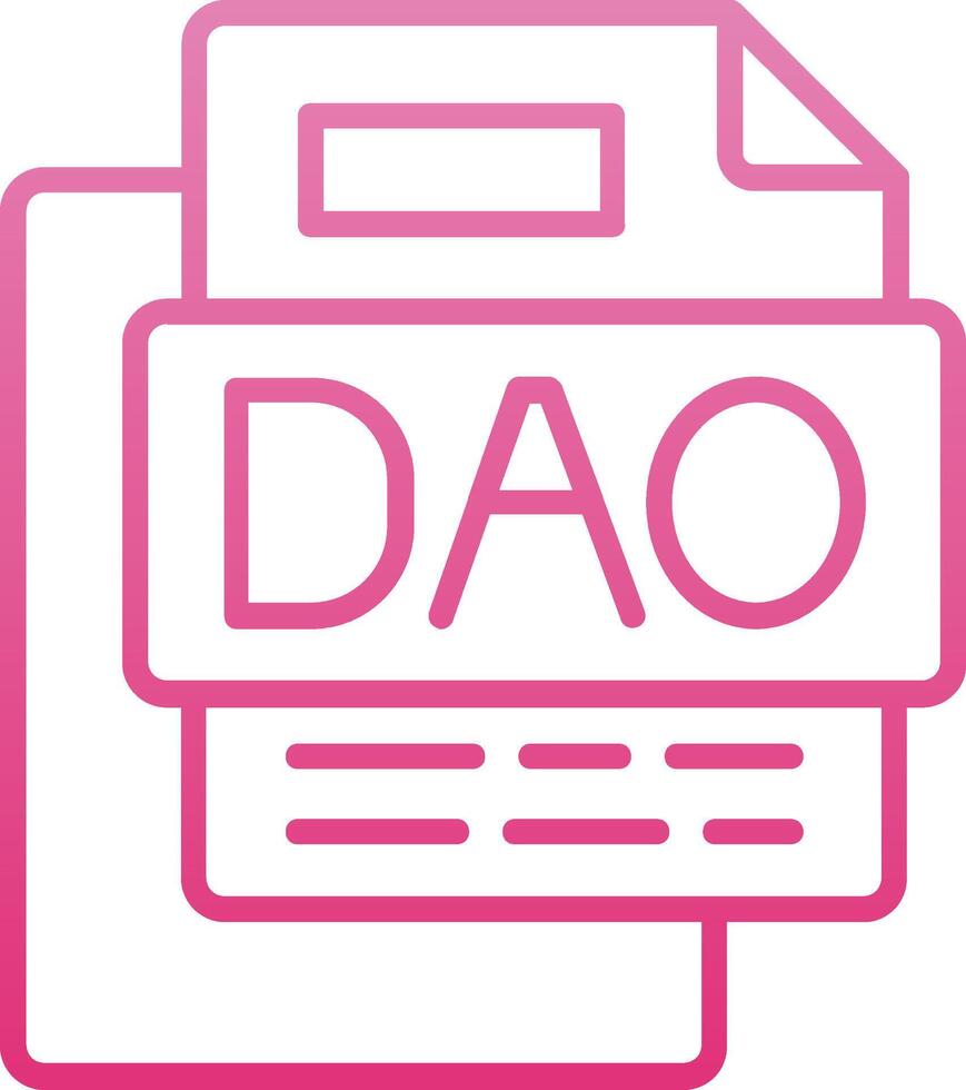 Dao File Line Gradient Icon vector