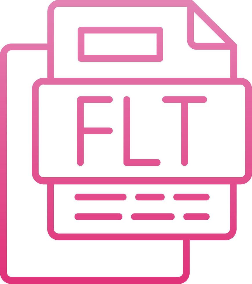 Flt File Line Gradient Icon vector