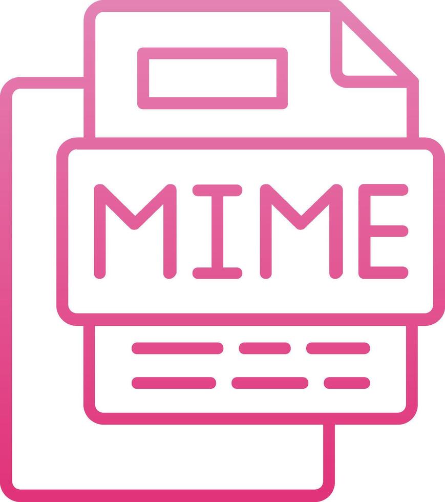 Mime File Line Gradient Icon vector
