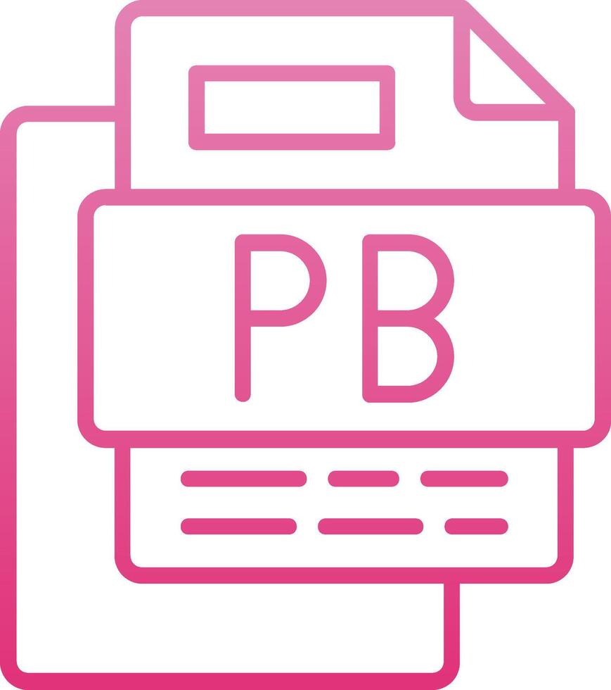 Pb File Line Gradient Icon vector