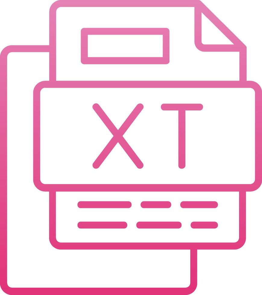 Xt File Line Gradient Icon vector