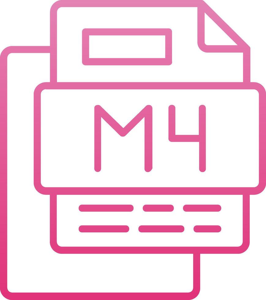 M4 File Line Gradient Icon vector