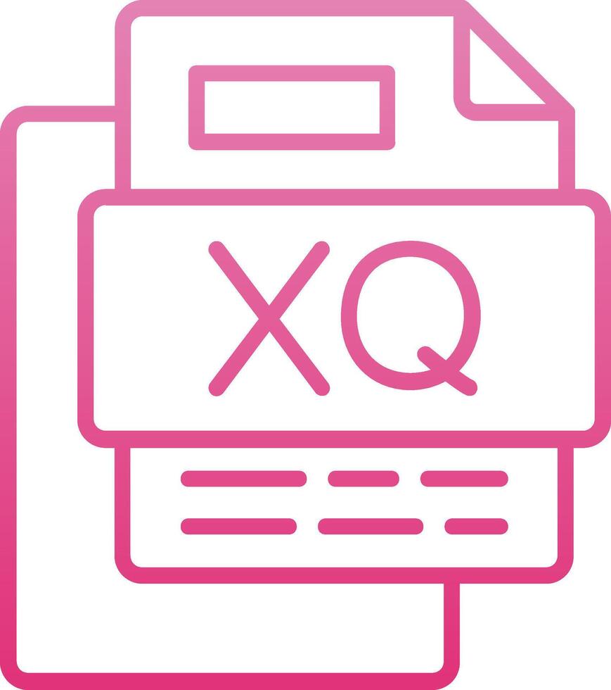 Xq File Line Gradient Icon vector
