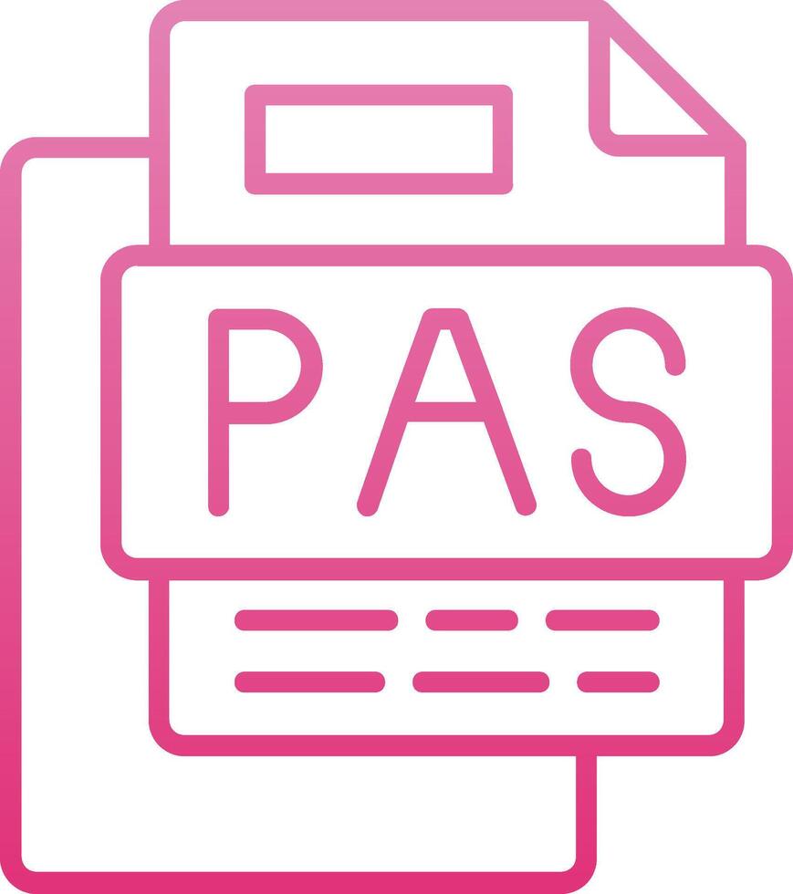 PAS File Line Gradient Icon vector