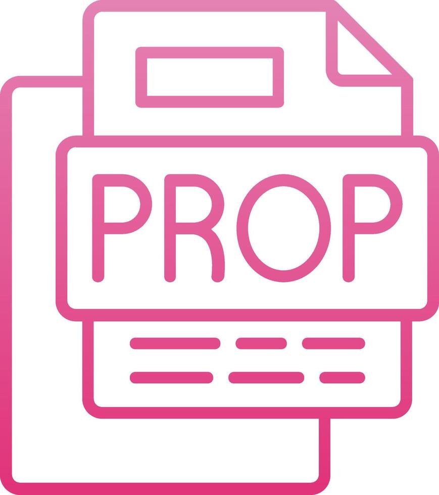 Prop File Line Gradient Icon vector