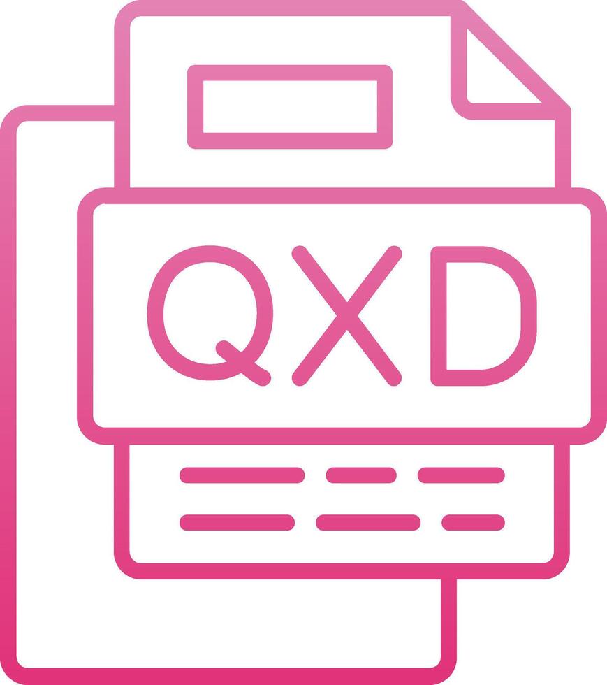 QXD File Line Gradient Icon vector