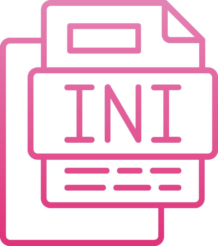 INI File Line Gradient Icon vector