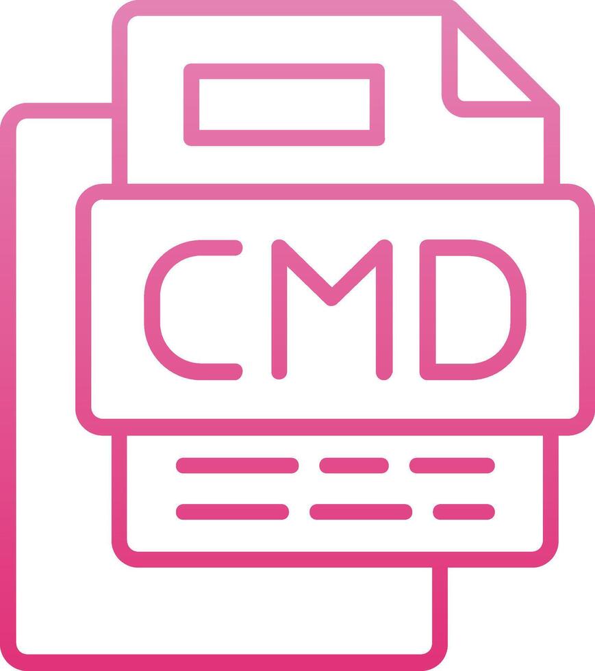 CMD File Line Gradient Icon vector