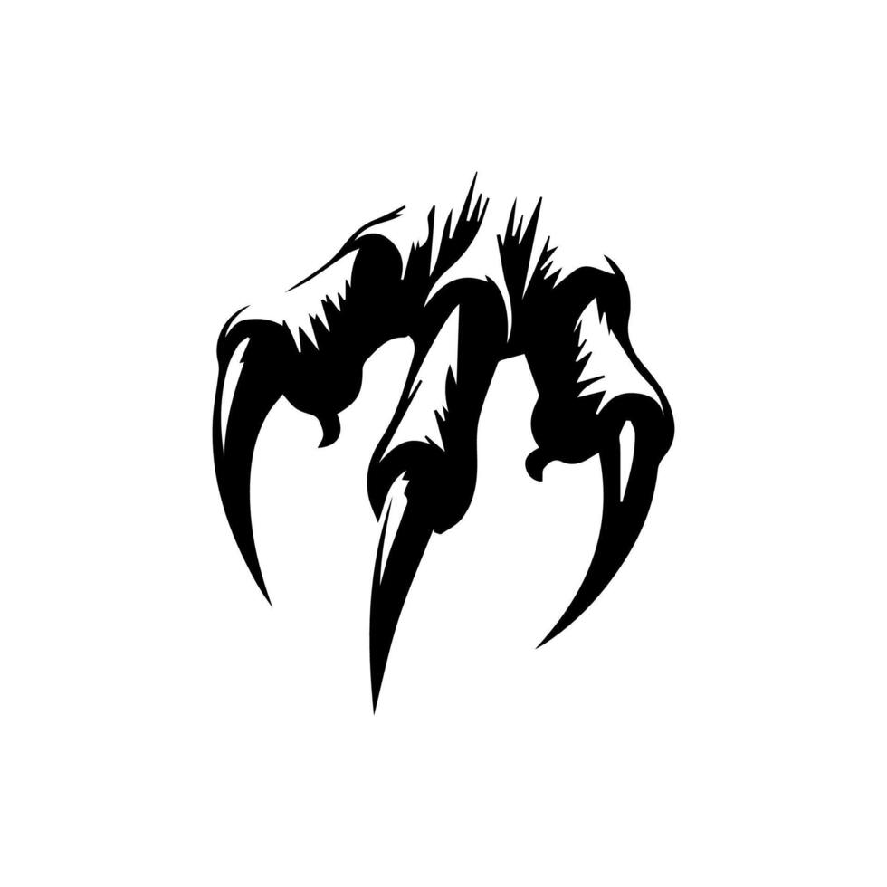 Claw marks and torn scratches. Cracks form animal claw scratches, wild beast paw marks with sharp fissures texture, damaged breaks and hollow scraps, black on white vector