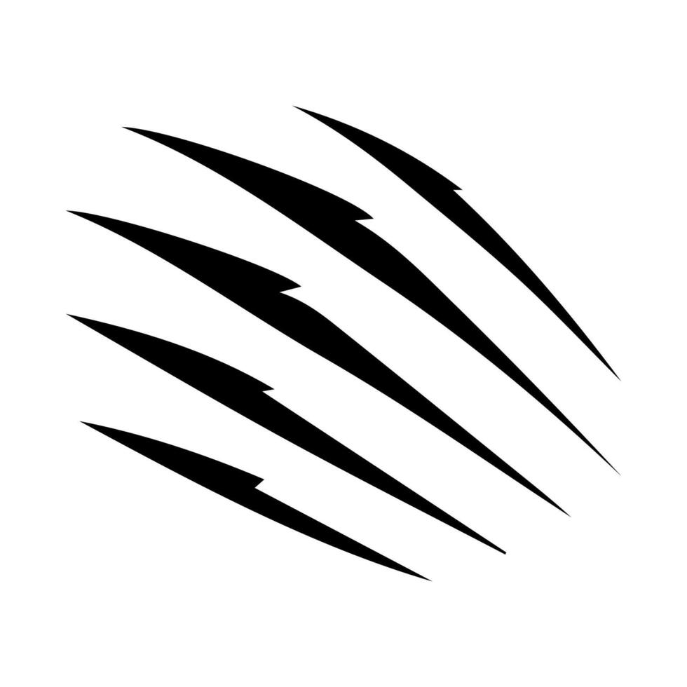 Claw marks and torn scratches. Cracks form animal claw scratches, wild beast paw marks with sharp fissures texture, damaged breaks and hollow scraps, black on white vector
