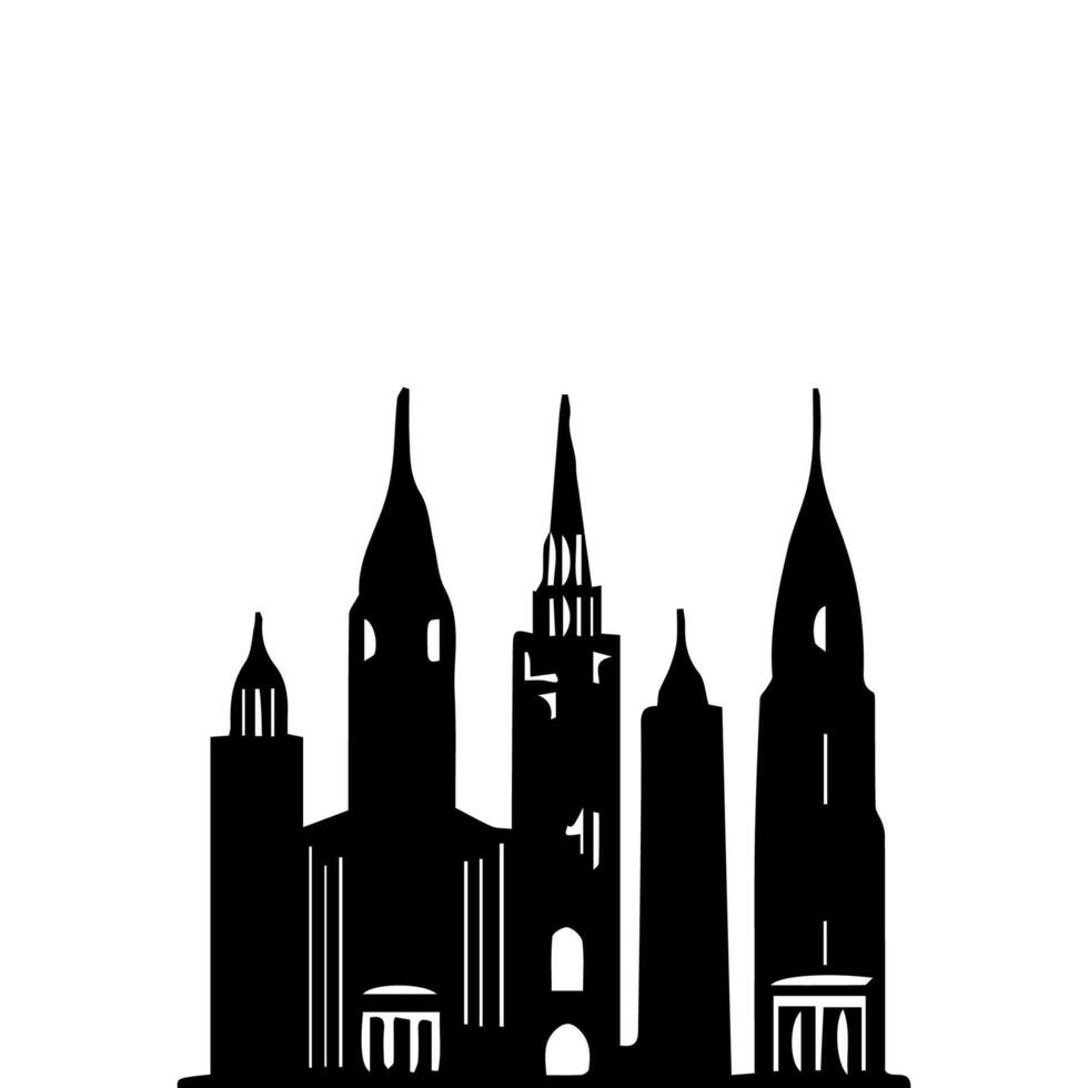 Office buildings. icon sky scraper vector