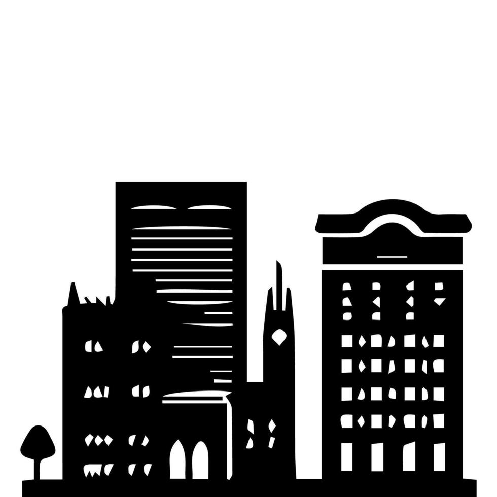 Office buildings. icon sky scraper vector