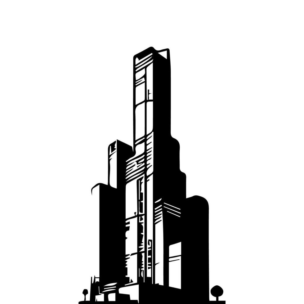Office buildings. icon sky scraper vector