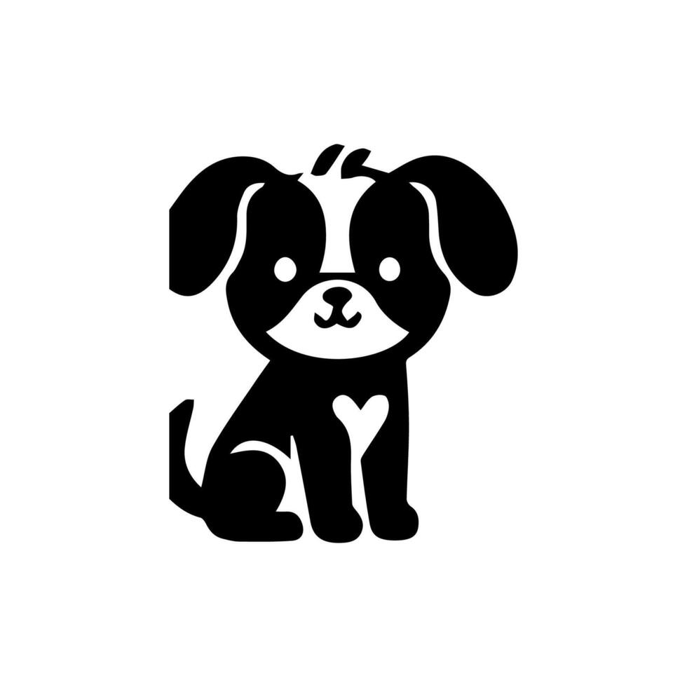 Isolated dogs on the white background. Dogs silhouettes vector