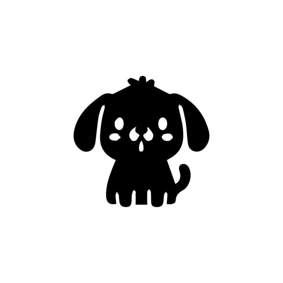 Isolated dogs on the white background. Dogs silhouettes vector