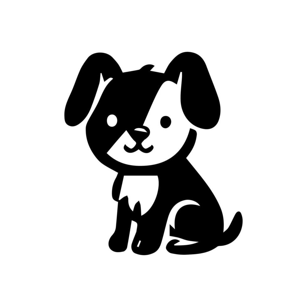 Isolated dogs on the white background. Dogs silhouettes vector