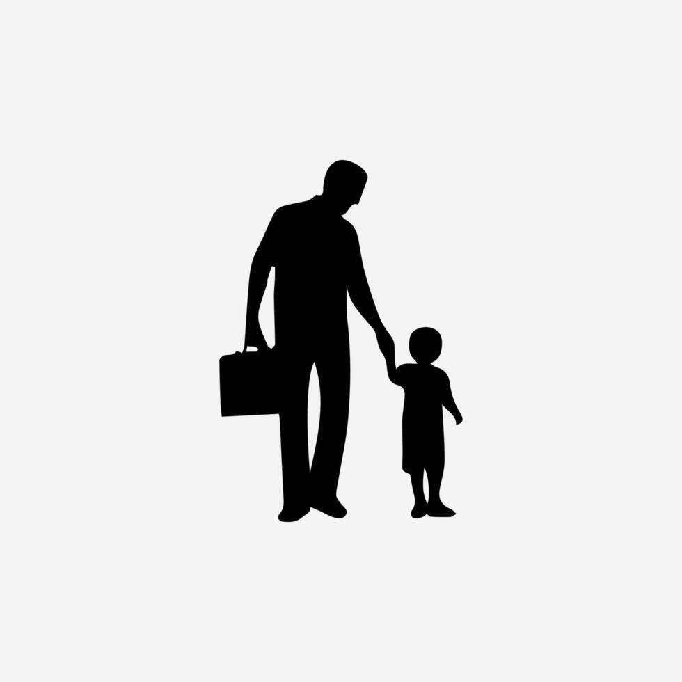 Happy family silhouette, Family silhouette vector