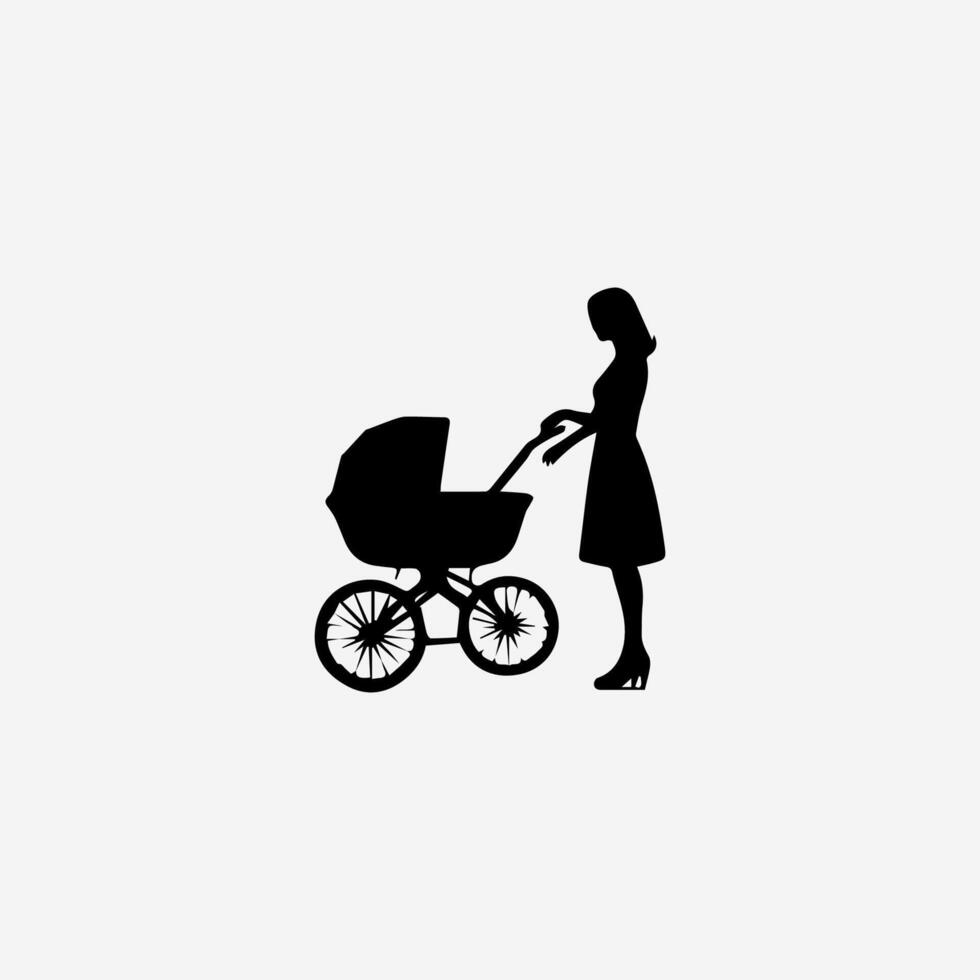 Happy family silhouette, Family silhouette vector
