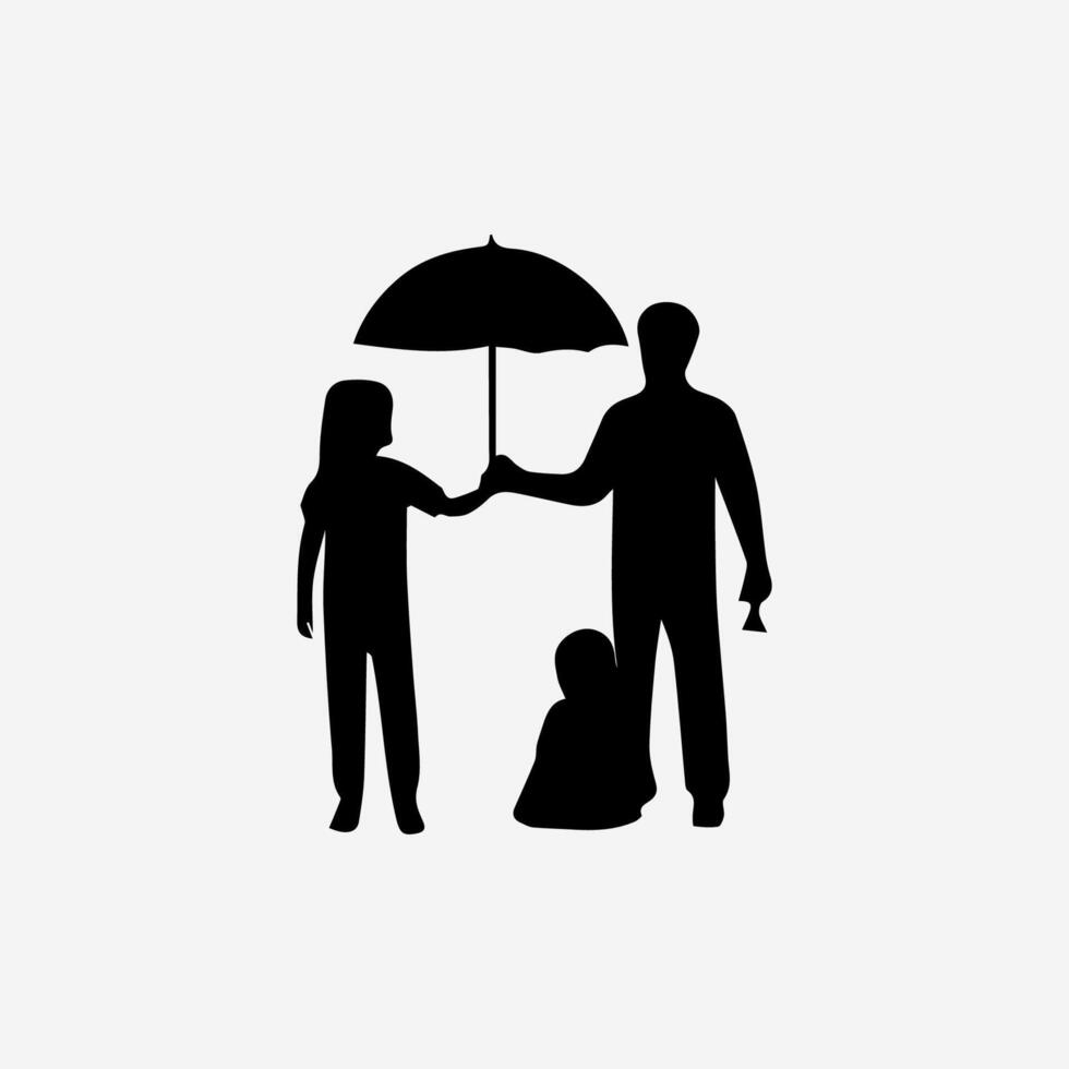 Happy family silhouette, Family silhouette vector