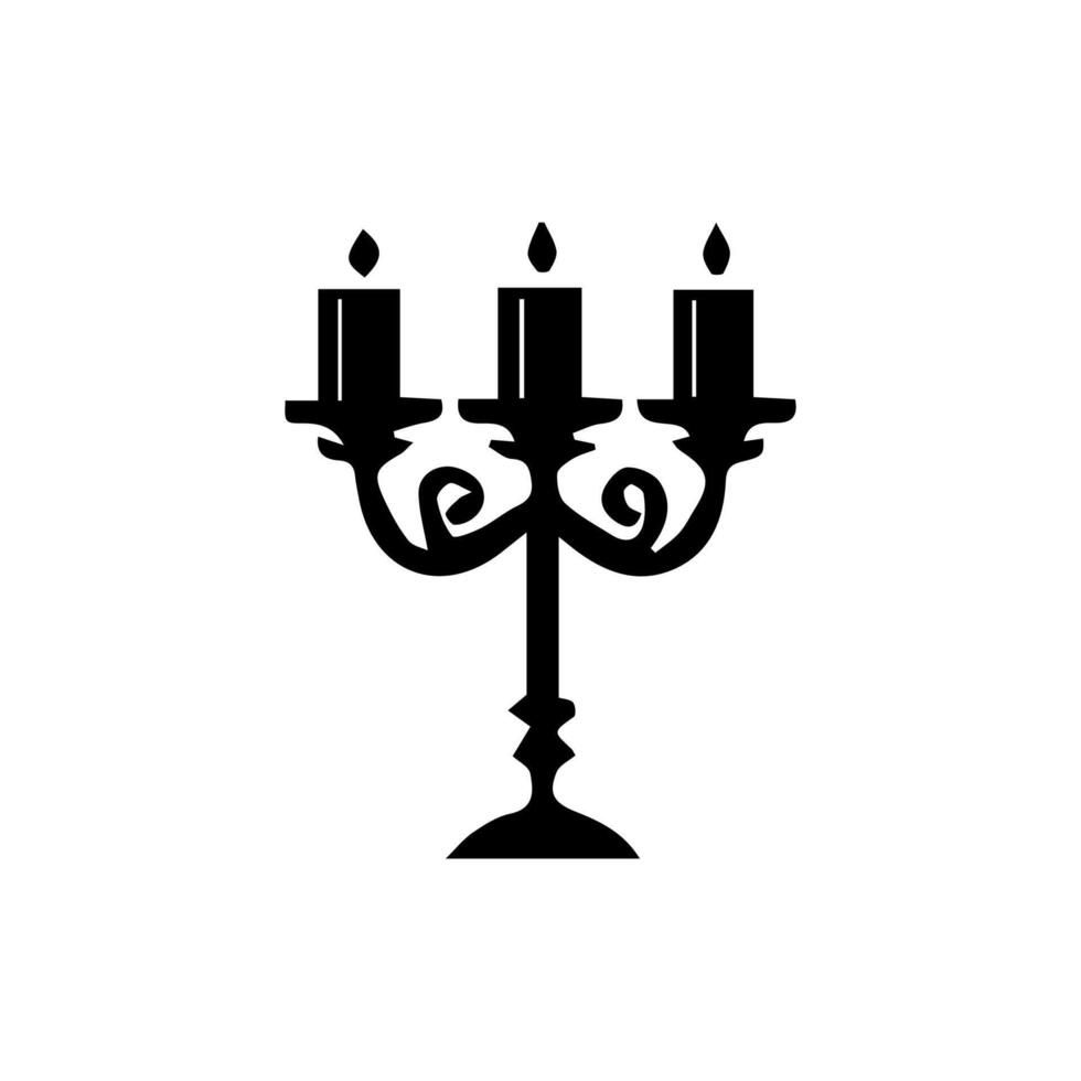 Table lamp. Flat icon. Silhouette vector